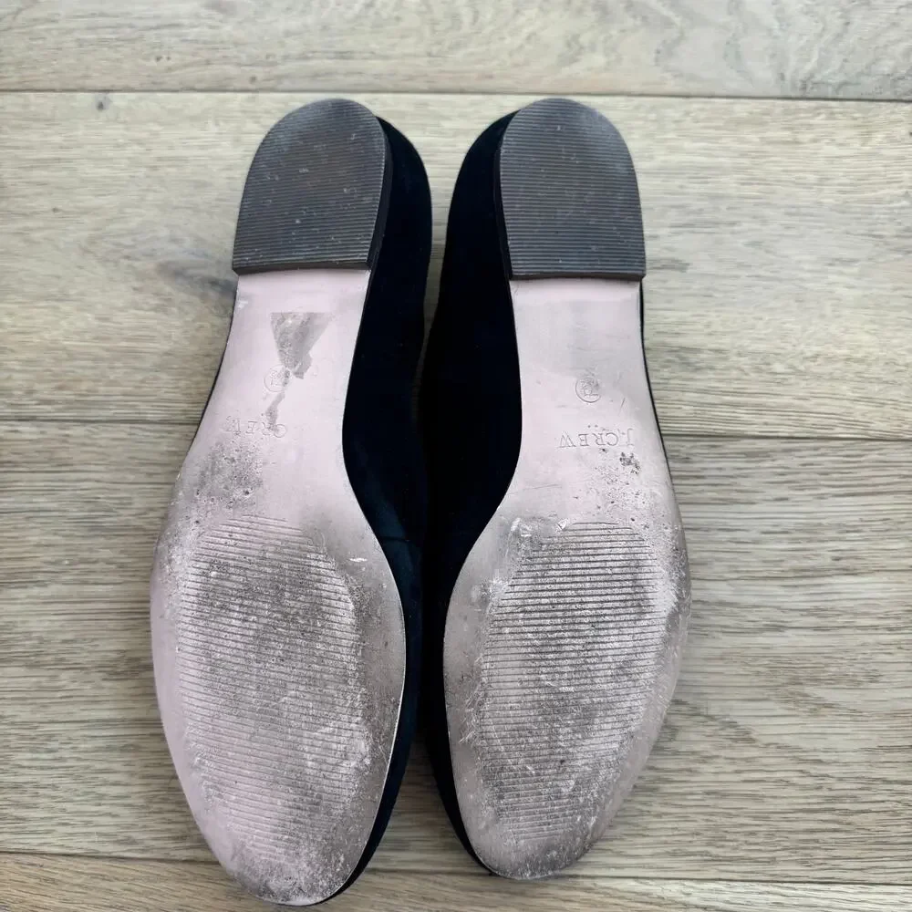 JCREW Black Suede Classic Penny Loafers Size 7.5-Preppy/Minimalist